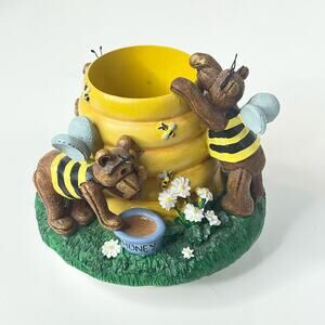 Vintage Our America by Yankee CANDLE CAPPER TOPPER Honey Bear Bees Honey Pot 4"